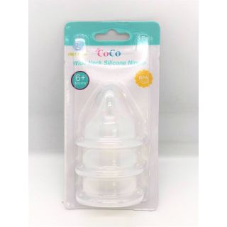 CoCo Wide Neck Silicone Nipple Size L 6+ Month 