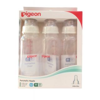 Pigeon Peristatic Nipple (4-5Months) 240ml 3Pack 8oz (059463)