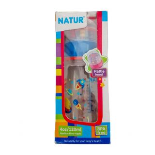 Natur Rattle Hood Medium Flow Nipple 4oz/120ml (81088)