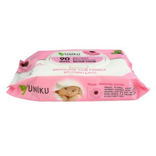 Uniku Babywipe Floral Pink 